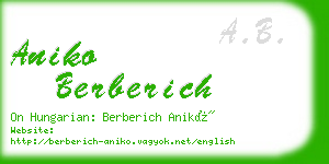 aniko berberich business card